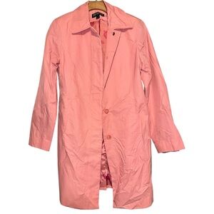 Bromley Sport Women's Size S Pink 56% Nylon 44% Cotton Raincoat Trench Jacket